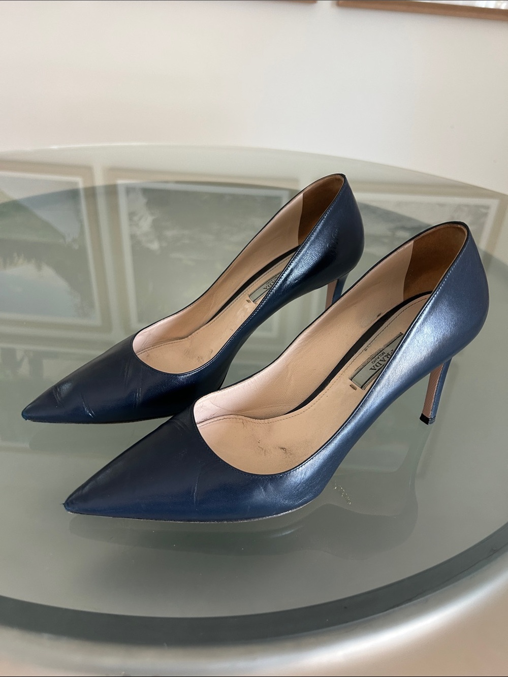 Prada Classic Navy Pointed-Toe Women's Pumps